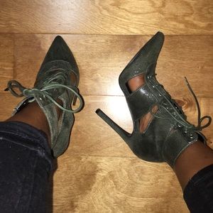 Lace up booties. NWOT